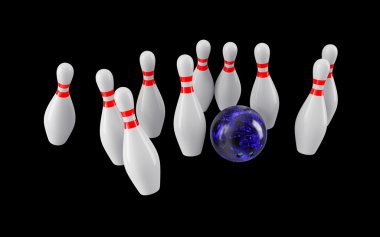 Bowling topu iğne çökmesini. 3D render
