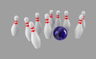 Bowling topu iğne çökmesini. 3D render