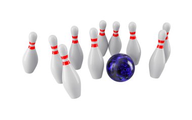 Bowling topu iğne çökmesini. 3D render