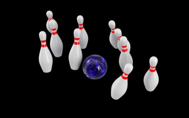 Bowling topu iğne çökmesini. 3D render