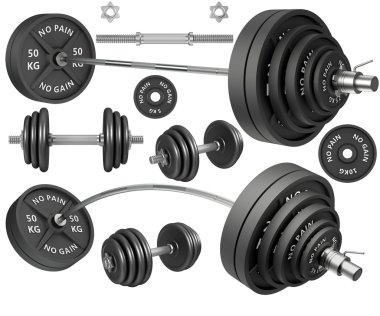 çekim bir metal barbell ve ağırlık