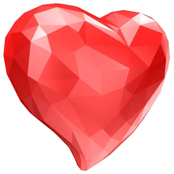 Heart with faceted low-poly geometry effect — Stock Photo, Image