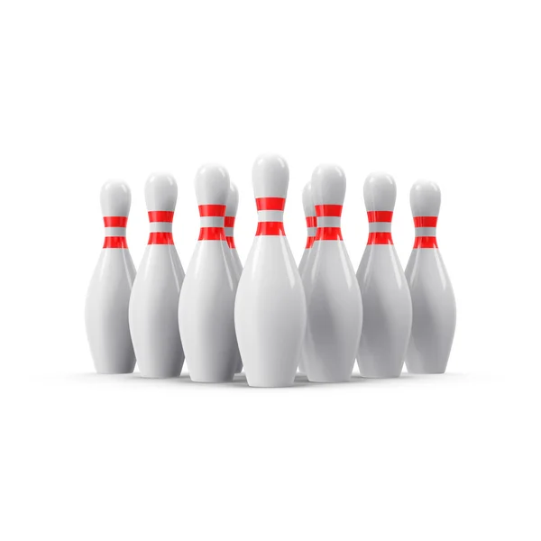Bowling pinnen met groeide schaduw — Stockfoto