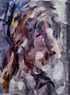 Değişik boyutlarda ve şekillerde fırça darbeleri ve renkli boya lekeleri. Tasarım için psikedelik soyut arkaplan.