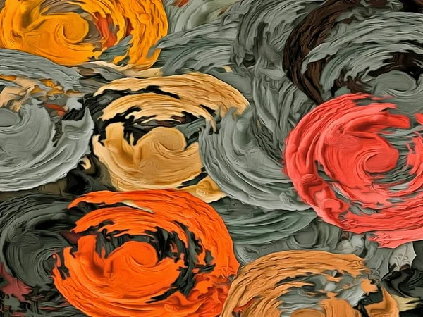 Pinselstriche Und Farbflecken Verschiedenen Größen Und Formen Psychedelisch Abstrakter Hintergrund — Stockfoto