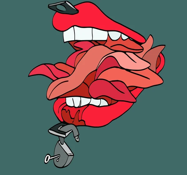 Açılan karikatür ağız — Stok Vektör