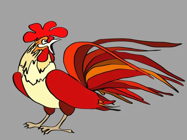 Rooster animal cartoon illustration for children — Stock Vector