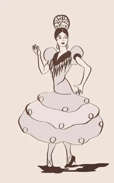 Boceto de bailarina flamenca — Archivo Imágenes Vectoriales