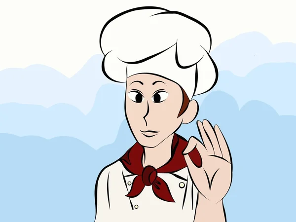 Lindo chico chef dibujos animados — Vector de stock