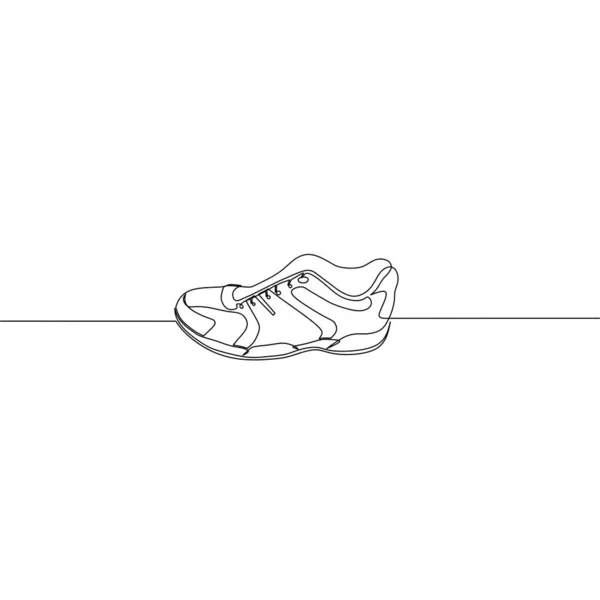 Безперервне Лінійне Креслення Взуття Єкт Одна Лінія Мистецтва Кросівки Спорт — стоковий вектор