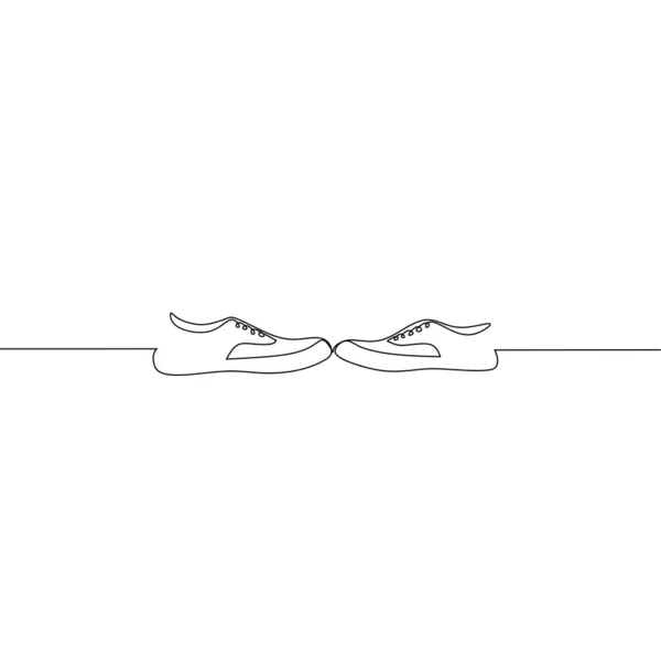 Συνεχές Σχέδιο Γραμμής Παπουτσιών Sneakers Object One Line One Line — Διανυσματικό Αρχείο