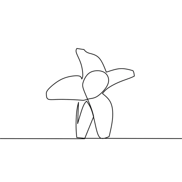 Безперервний Малюнок Лінії Банана Дизайн Фруктів Єкт Одна Лінія Мистецтво — стоковий вектор