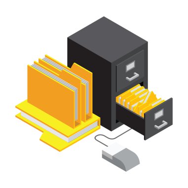 Dosya arşiv belgeleri vektör Infographic.