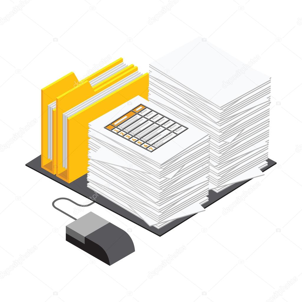 File archive documents vector infographic.