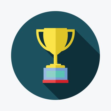 uzun gölge ile kupa bardak düz simgesi