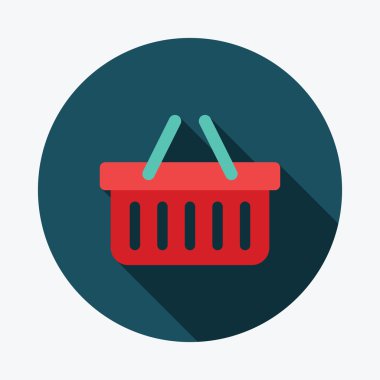 alışveriş sepeti düz vektör çizim.