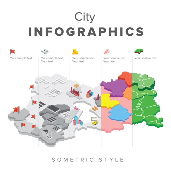 izometrik harita sosyal infographics gösteren resim