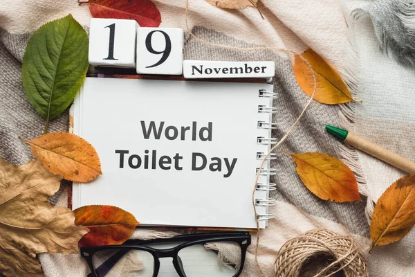 World Toalettdag Höst Månad Kalender November — Stockfoto