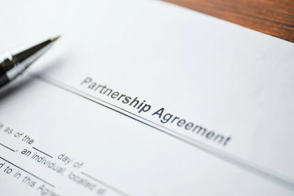 Document Partnership Agreement Ready Signing — Stock Photo, Image