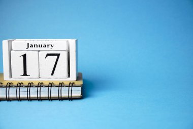 Kış ayının on yedinci günü Takvimde fotokopi alanı.