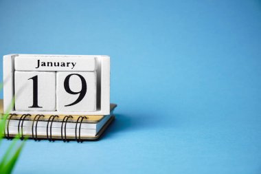 Kış ayının ondokuzuncu günü Takvim fotokopi alanı ile dolu.