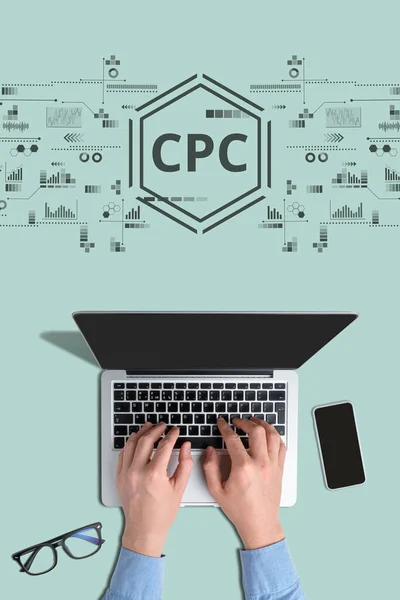 Cpc Kostnad Klick Modell Effektiv Analys Reklam Internet — Stockfoto