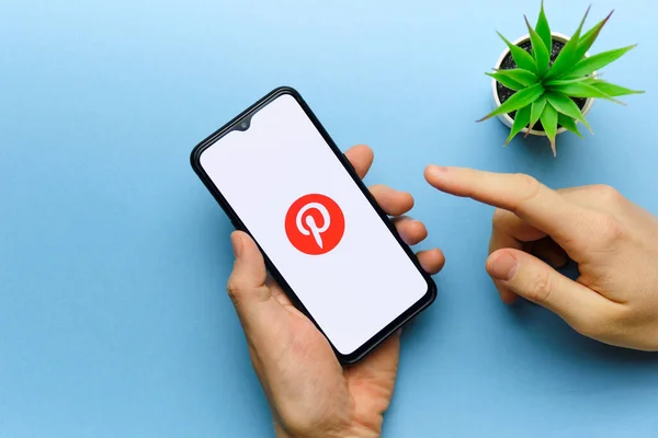 Rusko Petrohrad Prosince 2020 Sociální Síť Pinterest Pro Sdílení Obrázků — Stock fotografie