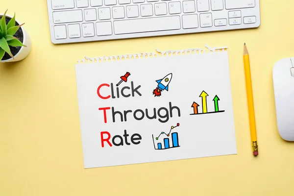 Fare Clic Sulla Trascrizione Ctr Rate Carta — Foto Stock