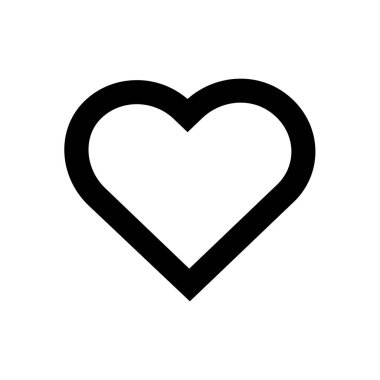 Beyaz arkaplanda izole edilmiş kalp çizgisi simgesi gibi.