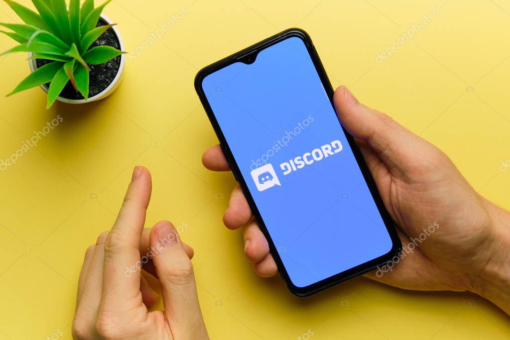 Russia, st.petersburg, 8 december 2020 discord free messenger for gamers and video conferencing.