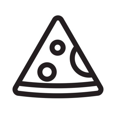 Beyaz arkaplanda izole edilmiş pizza taslak simgesi.