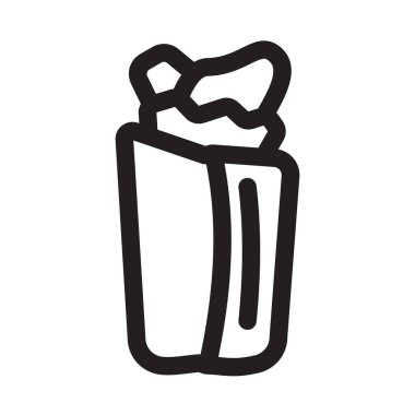 doner kebap ana hatları simgesi beyaz arkaplanda izole.