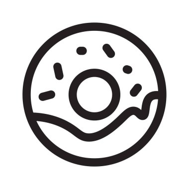 Çörek ana hatları simgesi beyaz arkaplanda izole edildi.