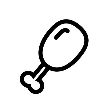 Beyaz arkaplanda izole edilmiş tavuk budu taslak simgesi.