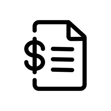 Kredi anlaşması ana hatları beyaz arkaplanda izole edilmiş simge.