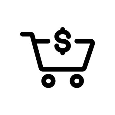 Beyaz arkaplanda izole edilmiş para birimi ana hatları simgesi alınıyor.