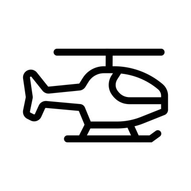 Beyaz arkaplanda helikopter ana hatları simgesi izole edildi.