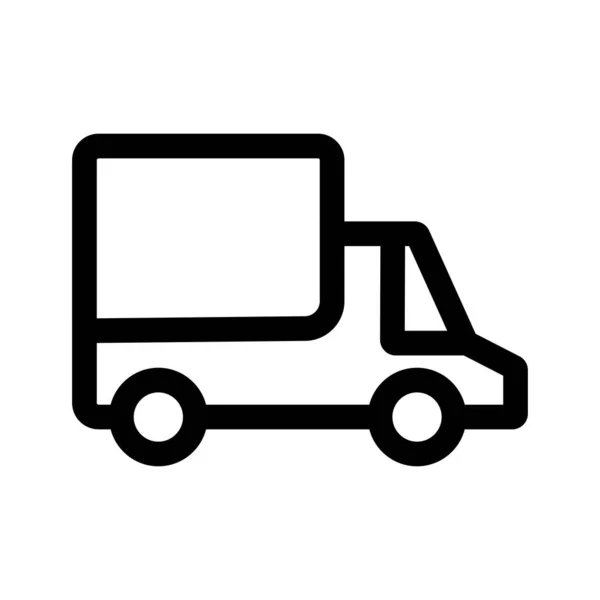 Commercial Vehicle Outline Icon Isolated White Background — Stock Vector