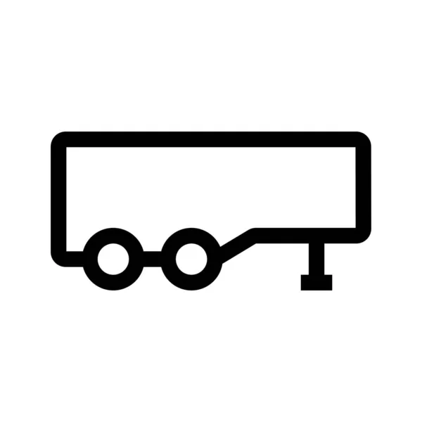 Truck Trailer Outline Icon Isolated White Background — Stock Vector