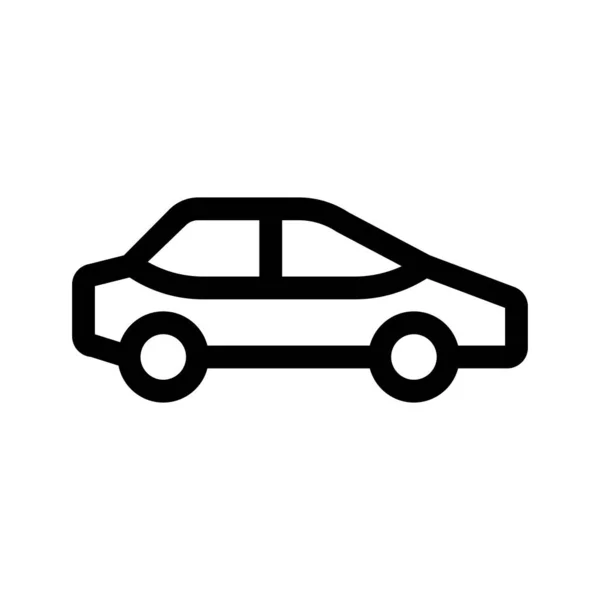Car Sedan Outline Icon Isolated White Background — Stock Vector