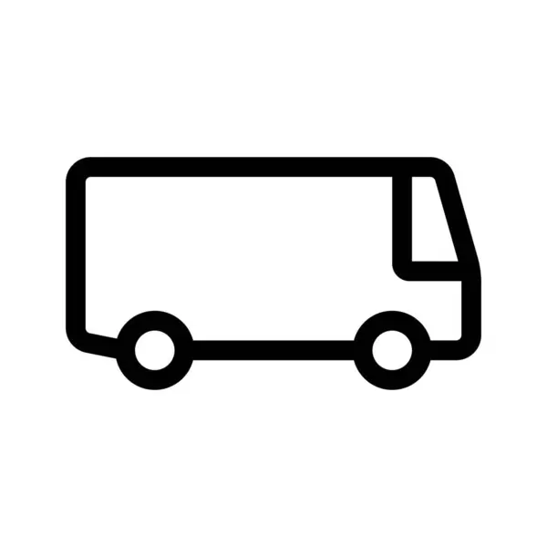 Commercial Vehicle Transit Car Outline Icon Isolated White Background — Stock Vector