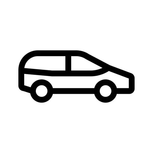 Car Wagon Outline Icon Isolated White Background — Stock Vector