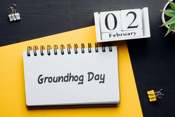 冬の暦2月のグラウンドホッグの日 — ストック写真