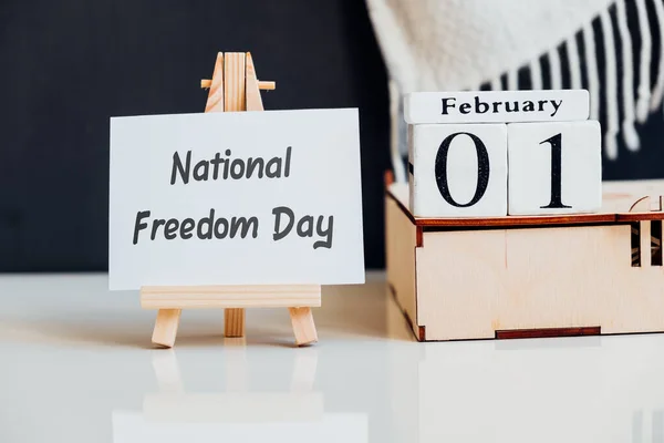Journée Nationale Liberté Mois Hiver Calendrier Premier Février — Photo
