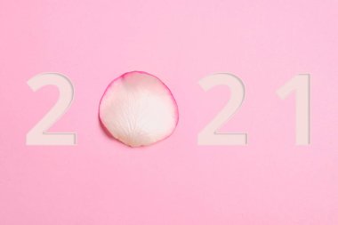 Pembe arka planda gül yaprağı 2021 yılında.