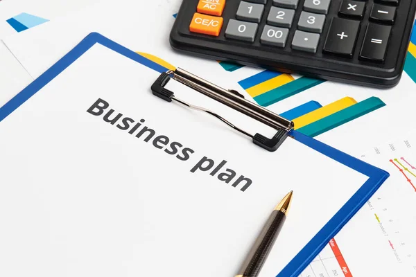 Businessplan Dokumentenkonzept Auf Diagrammen Und Berichten — Stockfoto
