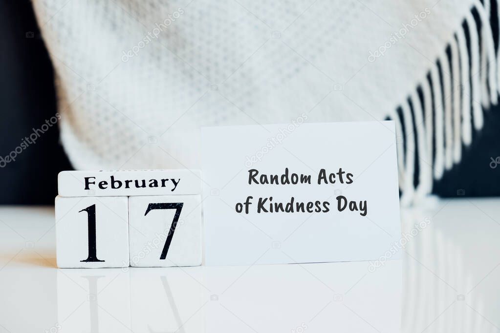 Random Acts of Kindness Day of winter month calendar february.