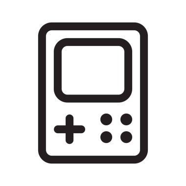 Oyun portatif aygıt ana hatları simgesi beyaz arkaplanda izole ediliyor.