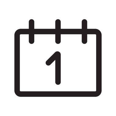 Takvim ana hatları simgesi beyaz arkaplanda izole edildi.