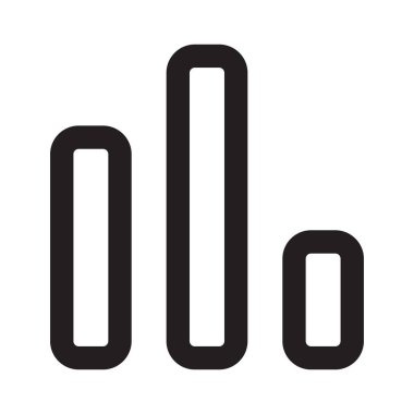 Beyaz arkaplanda izole edilmiş istatistik ana hatları simgesi.